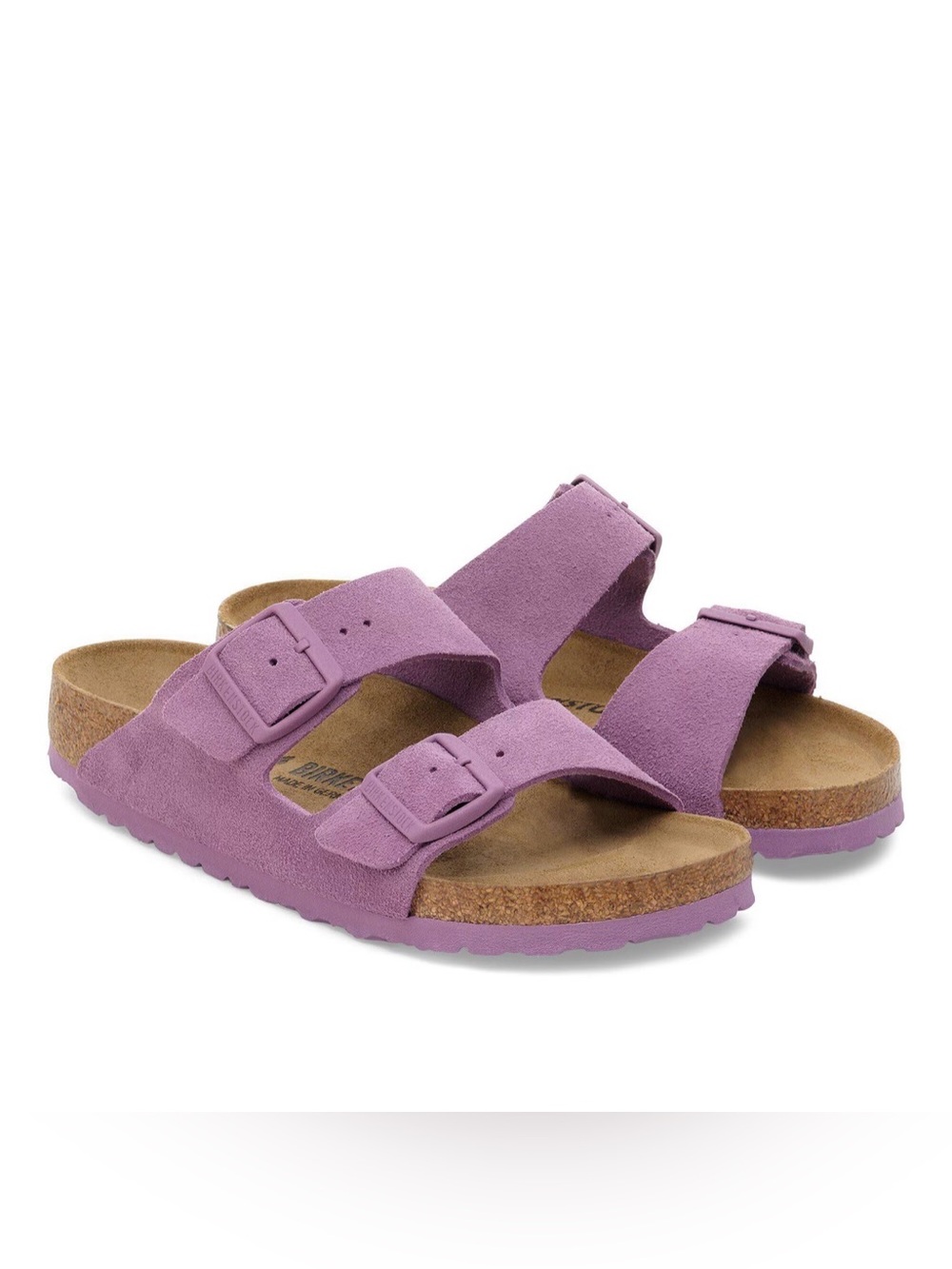 Like New - Birkenstock Arizona Suede Double Strap Sandals in Purple Mauve
